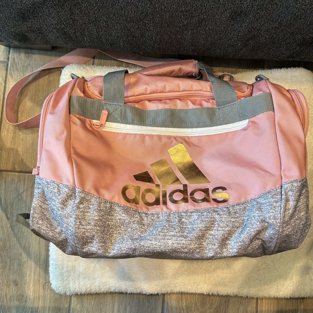 Adidas Defender Duffle Bag—Pink and Gray